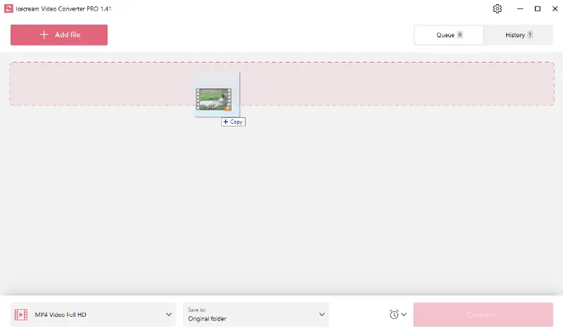 Add files using relevant button